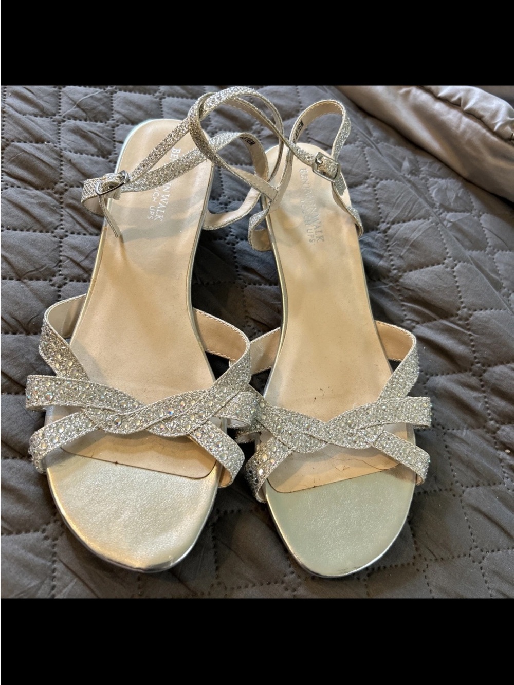 Benjamin Walk Silver Glitter Buckle Sandals